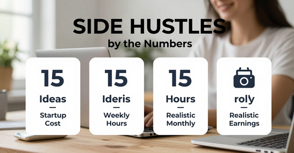 Side Hustles by the Numbers: 15 Ideas Compared on Startup Cost, Weekly Hours & Realistic Earnings